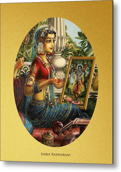 Krishna Metal Print featuring the painting Shree Radharani #2 by Vrindavan Das