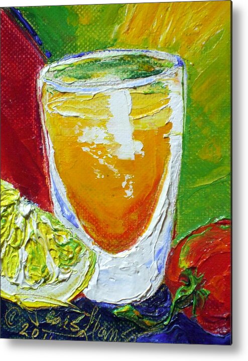 Spirits Metal Print featuring the painting Tequila Shot #2 by Paris Wyatt Llanso