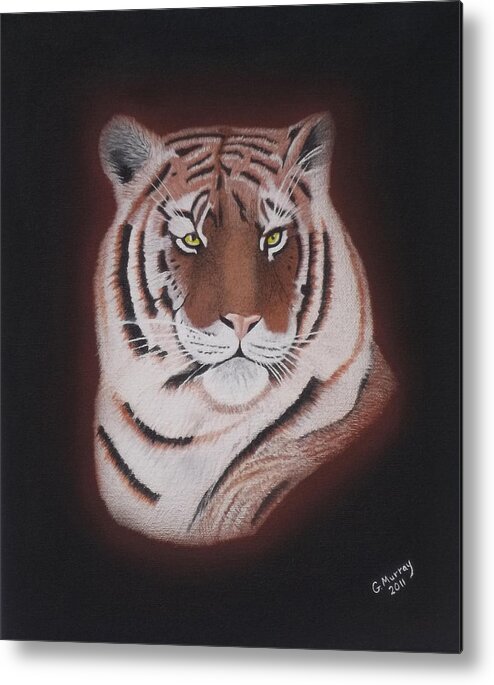 Art For Sale Metal Print featuring the painting Tiger Portrait by Gregory Murray