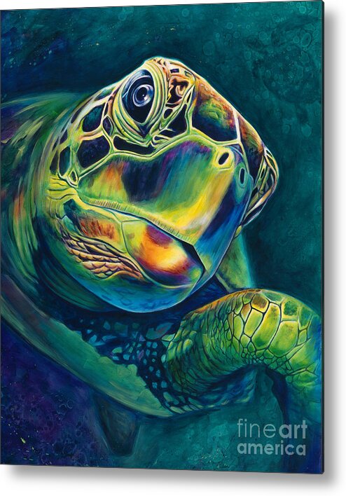Sea Turtle Paintings Metal Print featuring the painting Tranquility #2 by Scott Spillman