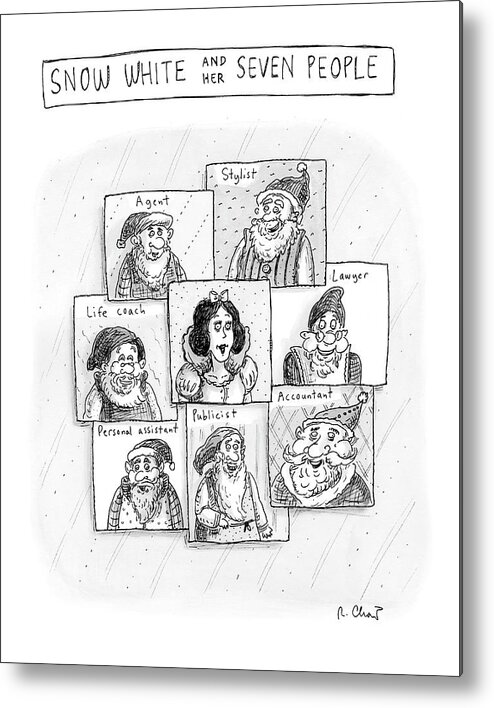 Snow White And Her Seven People Metal Print featuring the drawing New Yorker March 17th, 2008 by Roz Chast
