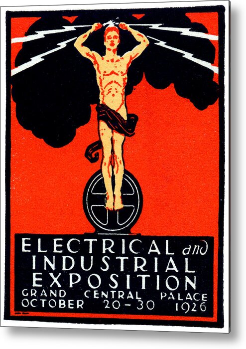 Vintage New York Metal Print featuring the painting 1926 New York City Electrical Industrial Exposition by Historic Image