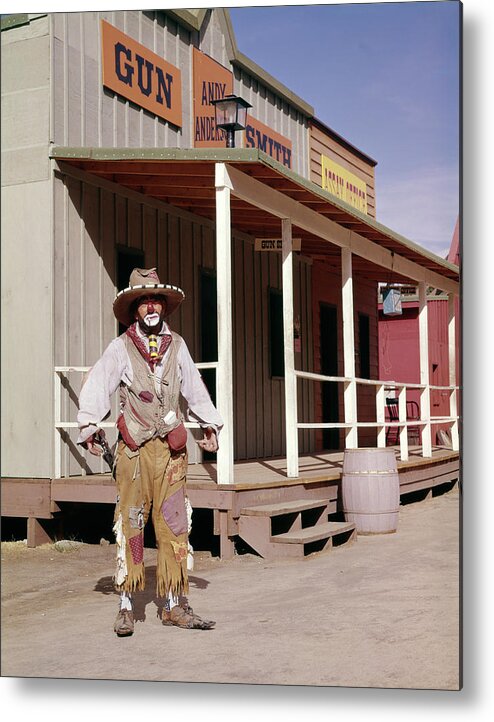 1960s Sad Clown In Cowboy Costume Metal Print by Vintage Images - Fine Art  America