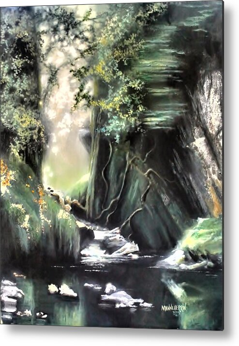 Ablaze Metal Print featuring the painting Fairy Glen by Melissa Herrin