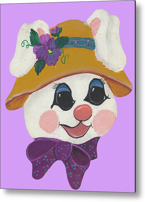 Bunny Metal Print featuring the painting Funny Bunny by Barbara McDevitt
