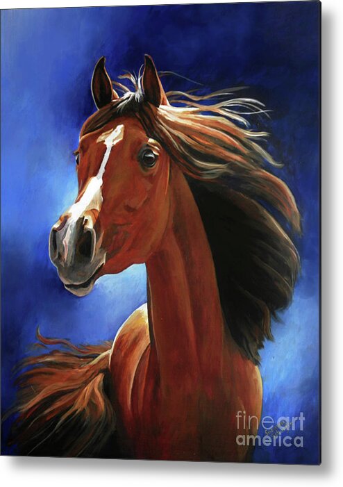 Arabian Horse Metal Print featuring the painting Moonlit by Suzanne Schaefer