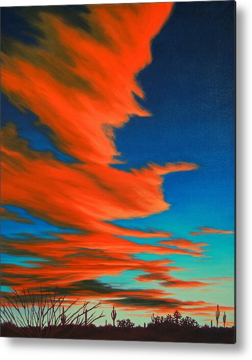 Sunset Metal Print featuring the painting Sonoran Sky by Cheryl Fecht