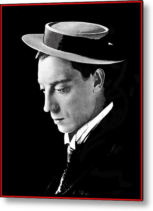 Film Homage Melbourne Spurr Buster Keaton C.1921 Color Added 2012 Metal Print featuring the photograph Film Homage Melbourne Spurr Buster Keaton C.1921 Color Added 2012 #4 by David Lee Guss