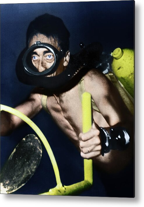 1954 Metal Print featuring the photograph Jacques Cousteau (1910-1997) #4 by Granger