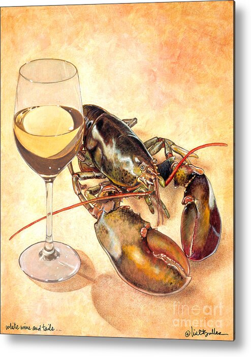 Will Bullas Metal Print featuring the painting White Wine And Tails... #1 by Will Bullas