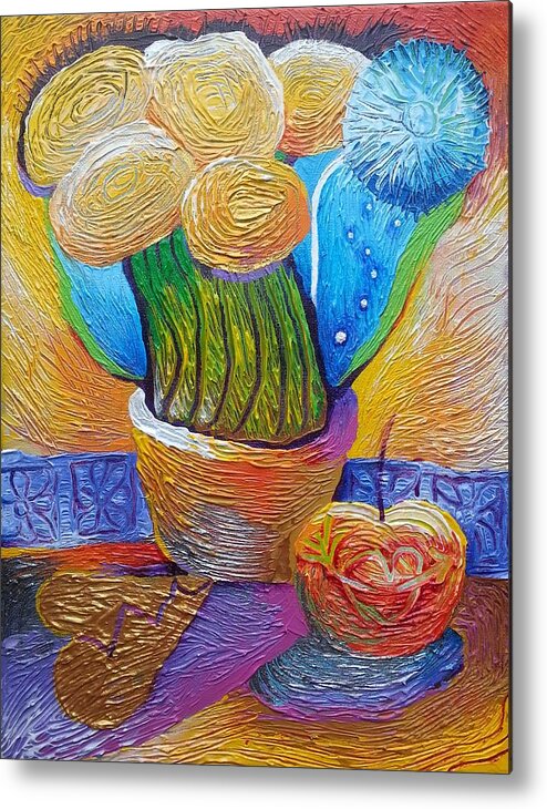 Bouquet Metal Print featuring the painting A Bouquet of Fortune Always Had a Wish by Corey Habbas