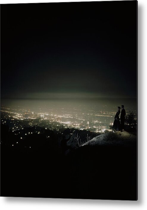 Outdoors Metal Print featuring the photograph A City At Night by Constantin Joffe