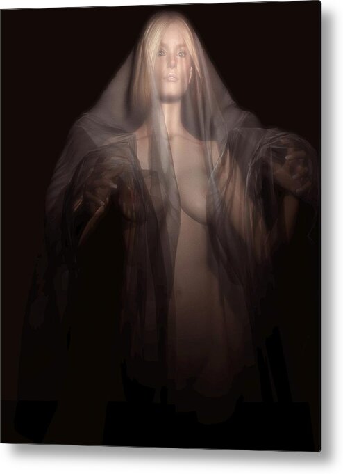 Ghost Metal Print featuring the digital art A Ghost In the Dark by Kaylee Mason