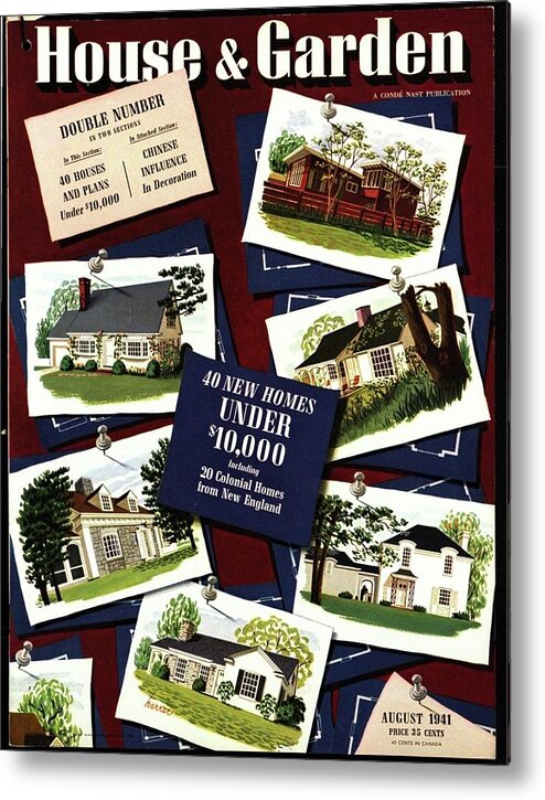 Illustration Metal Print featuring the photograph A House And Garden Cover Of Houses by Robert Harrer