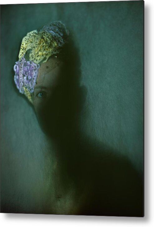 Accessories Metal Print featuring the photograph A Model In A Hattie Carnegie Bouquet by Constantin Joffe