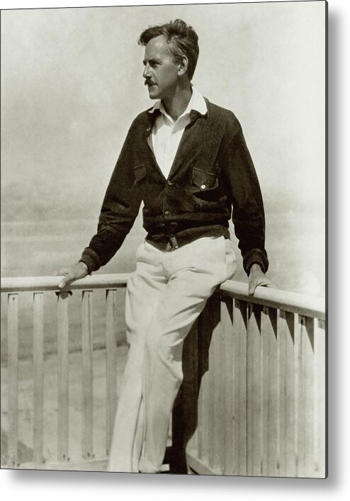 Playwright Metal Print featuring the photograph A Portrait Of Eugene O'neill Leaning by Nickolas Muray