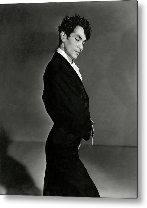 One Person Metal Print featuring the photograph A Portrait Of Manolo Vargas by Horst P. Horst