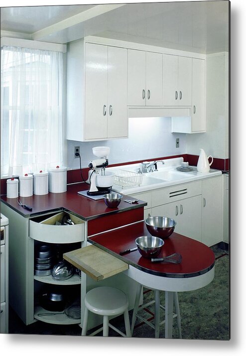 Indoors Metal Print featuring the photograph A Retro Kitchen by Wiliam Grigsby