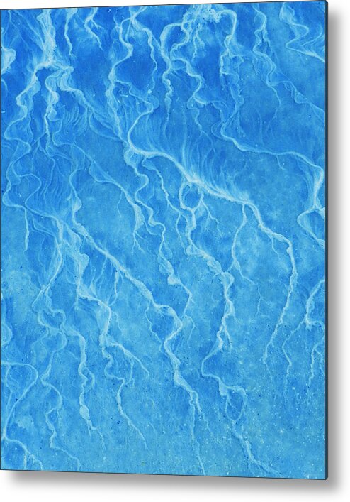 Abstract Metal Print featuring the photograph Abstract in Sea Blue by Deborah Smith
