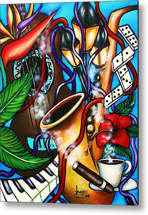 Cuba Metal Print featuring the painting Al Ritmo The Carnaval by Annie Maxwell
