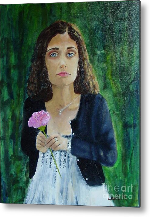 Portrait Metal Print featuring the painting Aly by Laurie Morgan