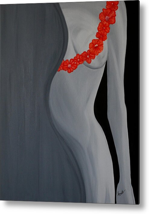 Figurative Metal Print featuring the painting An Aura of Mystique by Sonali Kukreja
