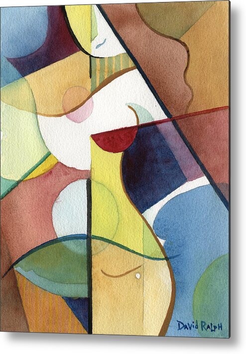 Abstract Metal Print featuring the painting Angular Allure by David Ralph