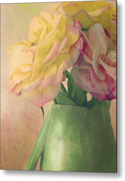 Floral Metal Print featuring the photograph Antique Roses by Theresa Tahara