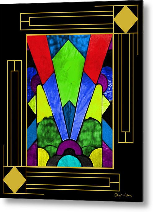Art Deco Stained Glass 2 Metal Print featuring the digital art Art Deco - Stained Glass 2 by Chuck Staley