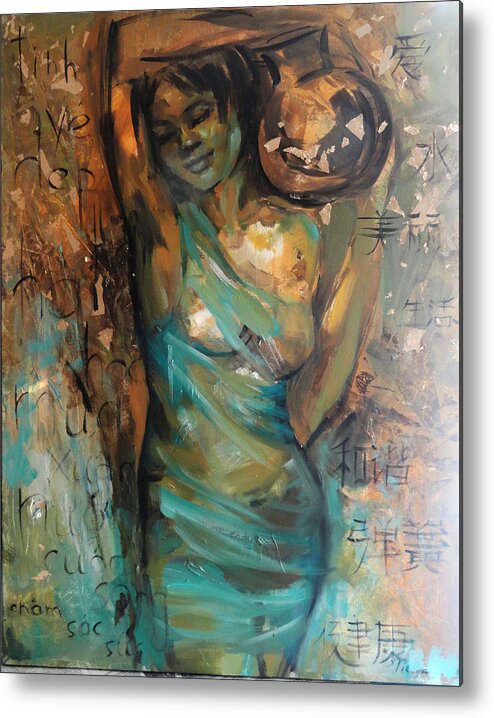  Metal Print featuring the painting At the Spring by Nelya Shenklyarska