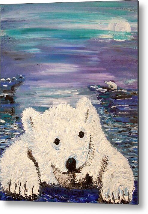 Artic Metal Print featuring the painting Baby Bear by Randolph Gatling