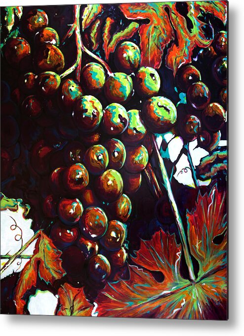Grapes Metal Print featuring the painting Baciata dal Sole by Steve Gamba