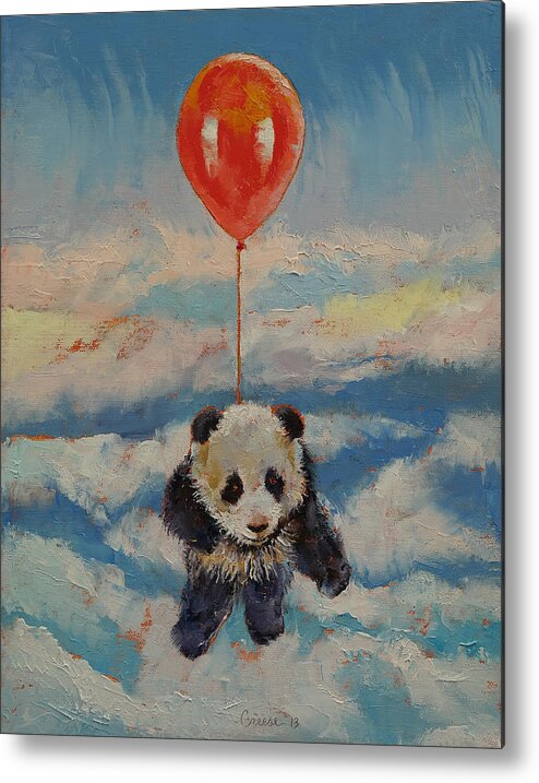 Children's Room Metal Print featuring the painting Balloon Ride by Michael Creese