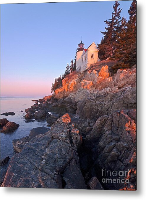 Bass Harbor Lighthouse Metal Print featuring the photograph Bass Harbor Lighthouse Acadia National Park 2 by Glenn Gordon