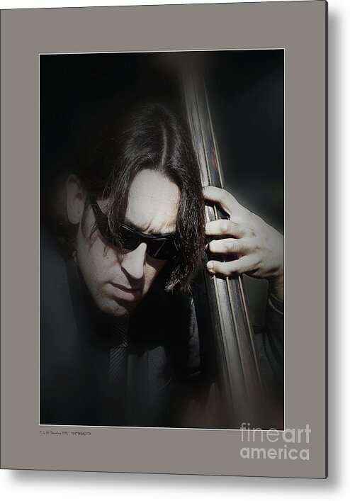 Music Metal Print featuring the photograph Bass Player by Pedro L Gili