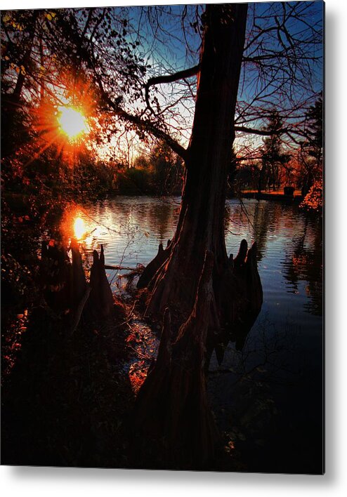 Water Metal Print featuring the photograph Bayou Sundown by Robert McCubbin