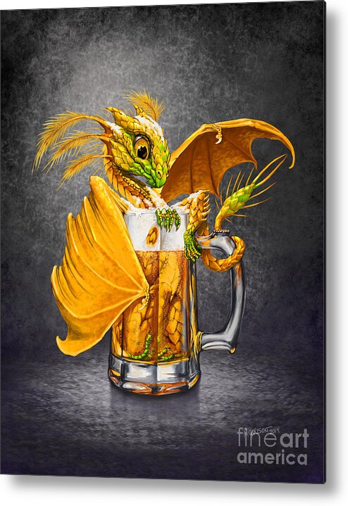 Dragon Metal Print featuring the digital art Beer Dragon by Stanley Morrison