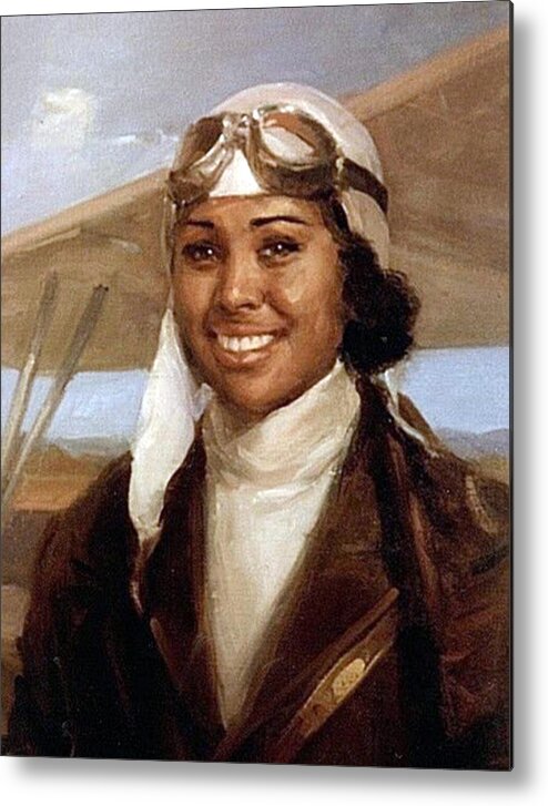 Aviation Metal Print featuring the painting Bessie Coleman, American Aviator by Science Source