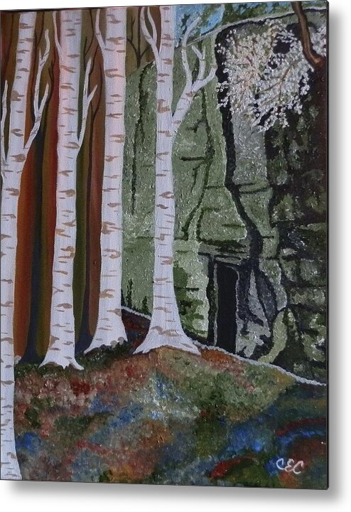 Mountain Hollow Metal Print featuring the painting Birch Hollow by Carolyn Cable