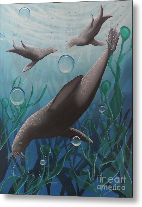 Aquatic Metal Print featuring the painting Bliss by Dianna Lewis