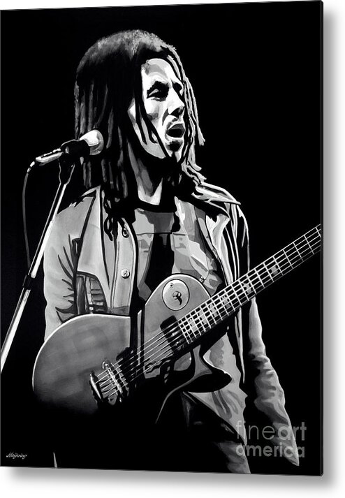 Bob Marley Metal Print featuring the mixed media Bob Marley Tuff Gong by Meijering Manupix