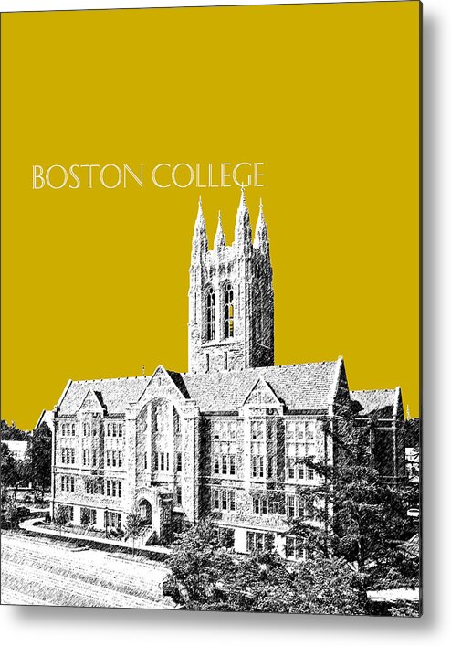 University Metal Print featuring the digital art Boston College - Gold by DB Artist