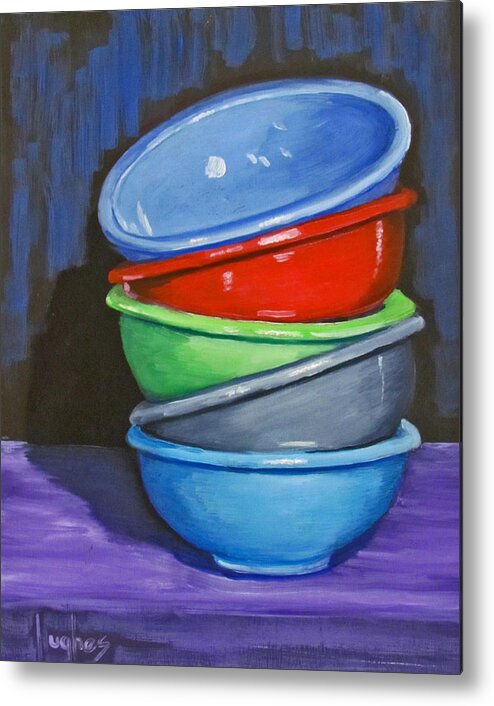 Bowl Metal Print featuring the painting Bowls by Kevin Hughes