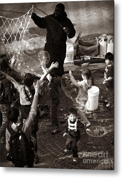 Central Park Metal Print featuring the photograph Bubbles and Kids - Central Park Sunday by Miriam Danar