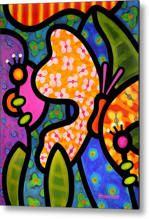 Butterfly Metal Print featuring the painting Butterfly Jungle by Steven Scott