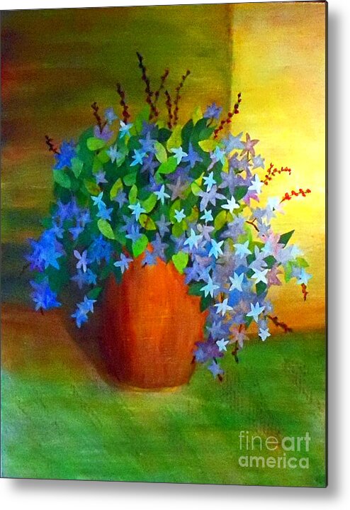 Campanula Metal Print featuring the painting Campanula in Terra Cotta by Desiree Paquette