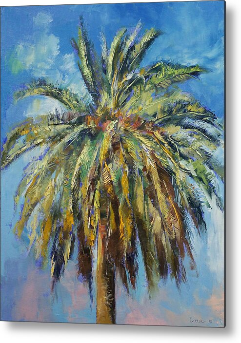 Canary Island Metal Print featuring the painting Canary Island Date Palm by Michael Creese