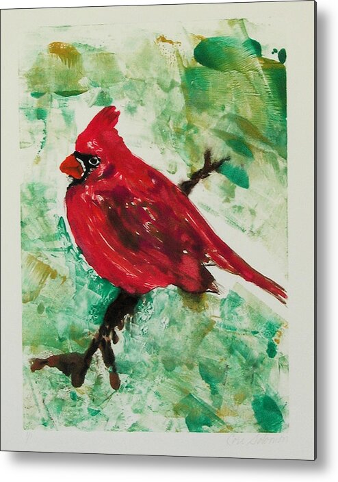Bird Metal Print featuring the mixed media Cardinal by Cori Solomon