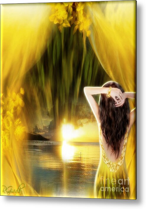 Catching The Sunset Metal Print featuring the digital art Catching the sunset - fantasy art by Giada Rossi by Giada Rossi