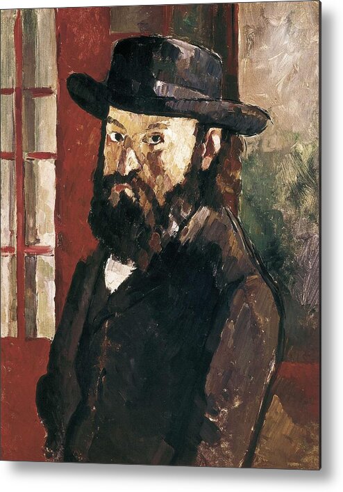 Vertical Metal Print featuring the photograph Cezanne, Paul 1839-1906. Self-portrait by Everett